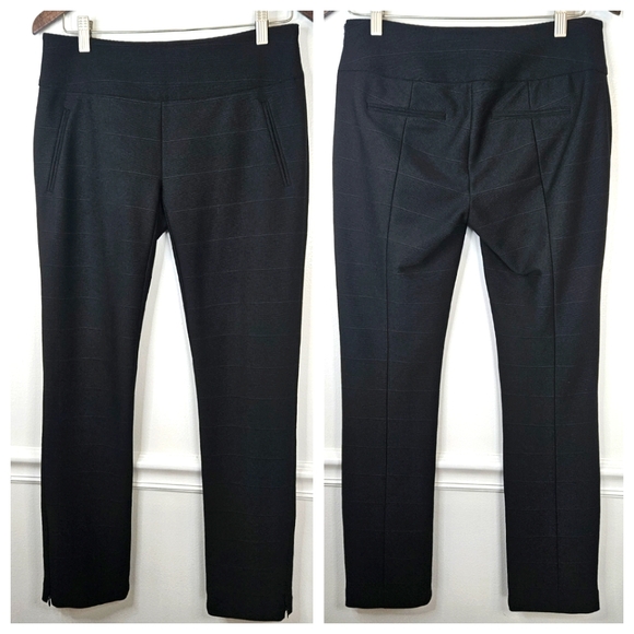 KATHERINE KELLY Stripped Texture Black Slacks - Picture 1 of 9